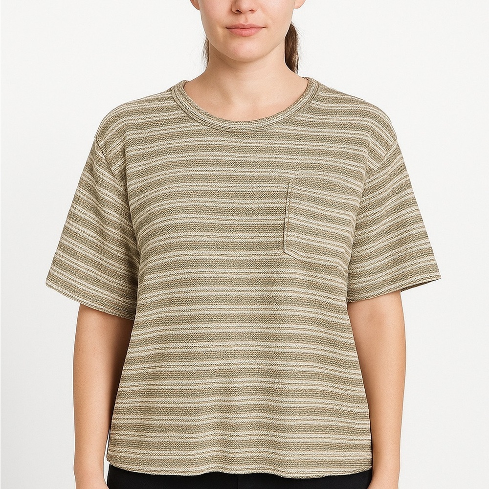 Frye Cable Knit‎ Crewneck short sleeved sweater, Size XL